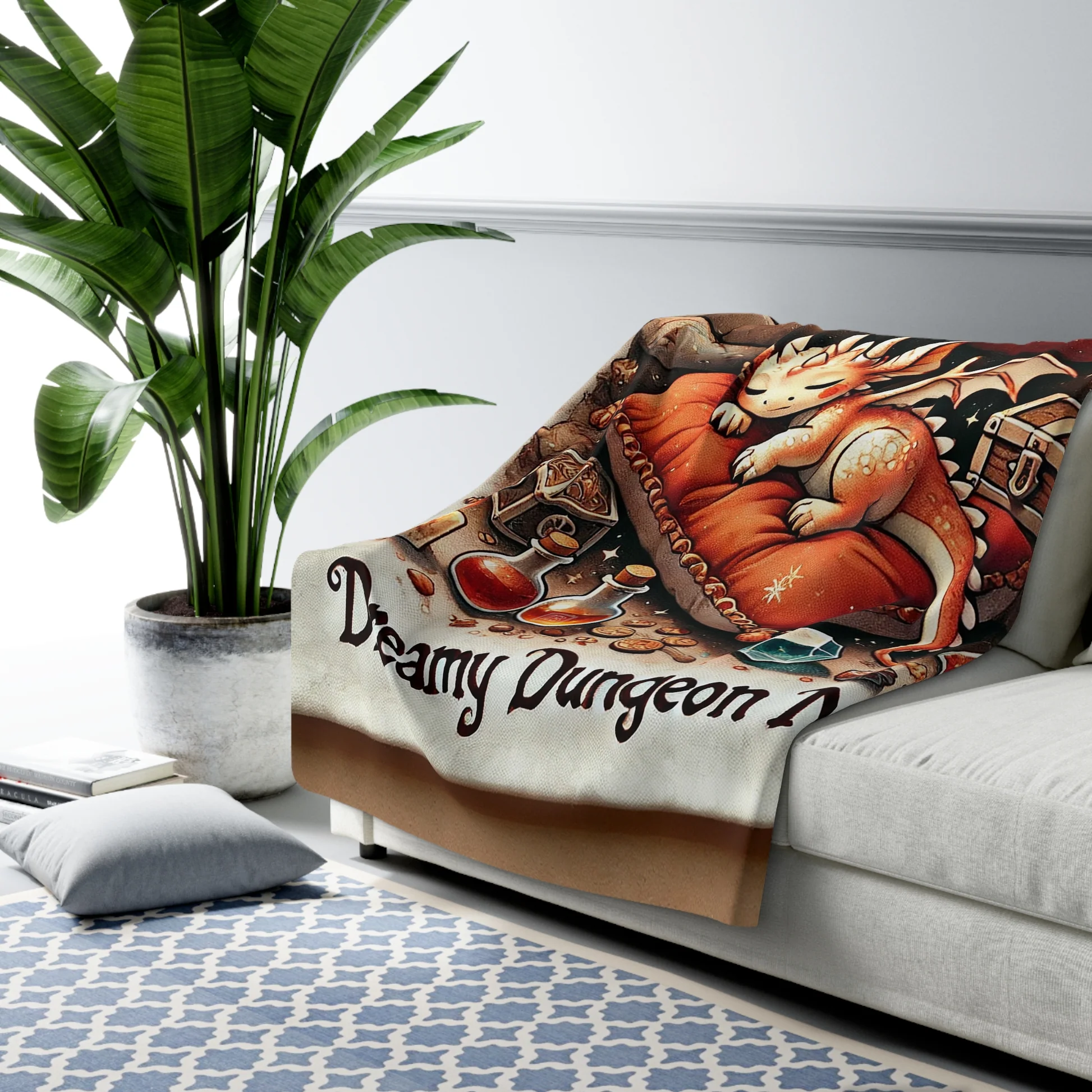 Dreamy Dungeon Nap Fleece Blanket Detail